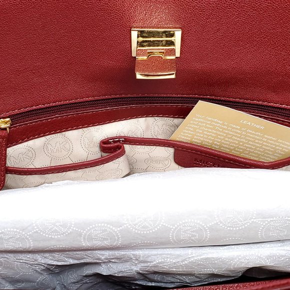 NWOT MICHAEL KORS Astrid Leather Satchel (Claret) - Picture 7 of 12